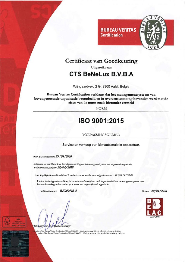 Certificate BeNeLux