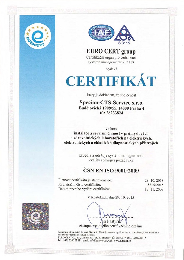 Certificate Czech Republic